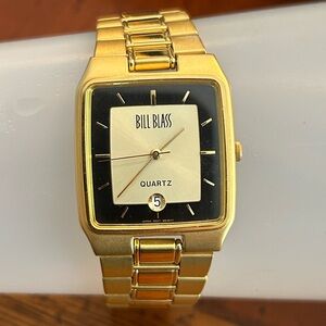 Vintage Bill Blast Quartz Watch Stainless Steel Gold Tone